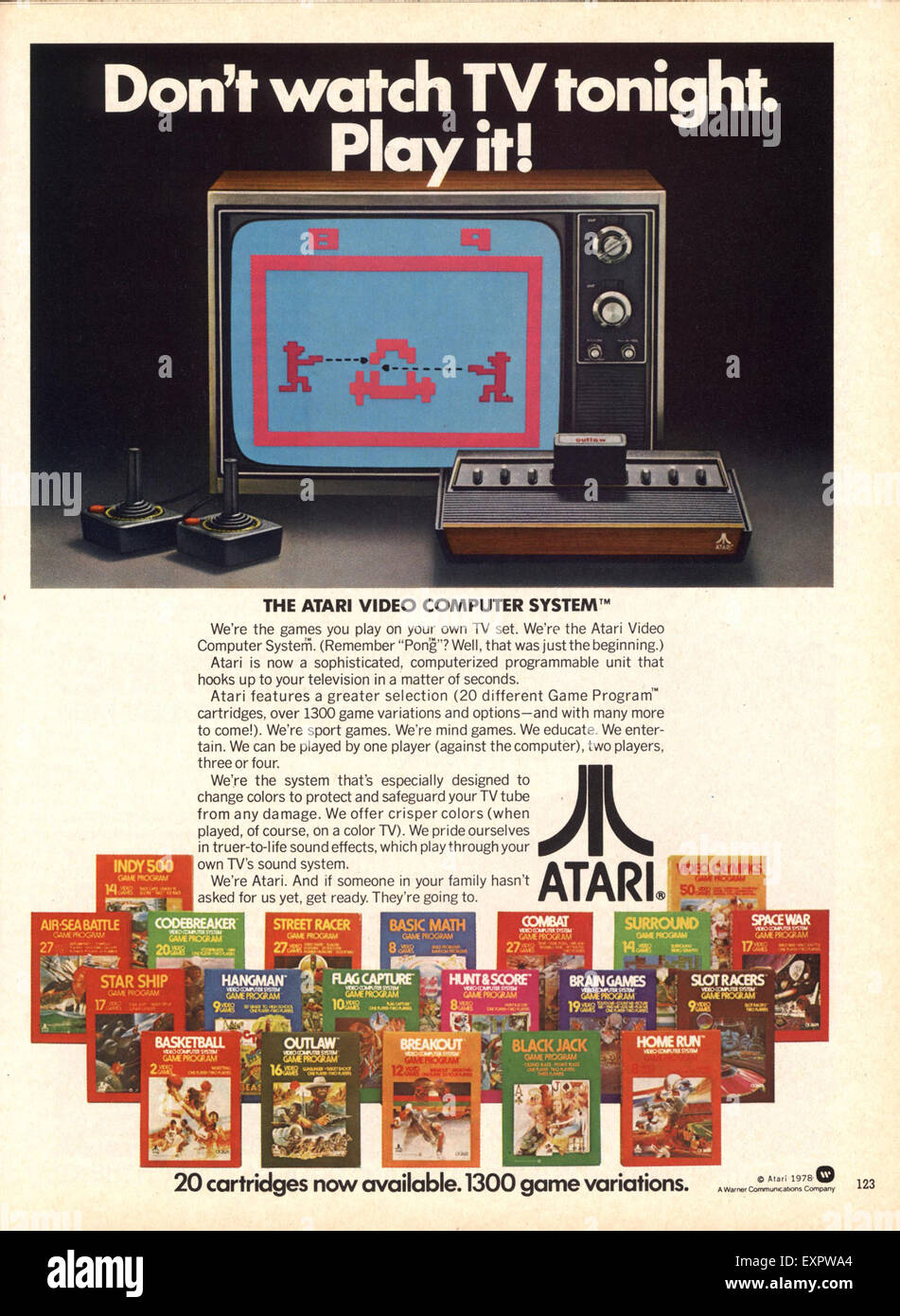 1980s USA Atari Magazine Advert Stock Photo