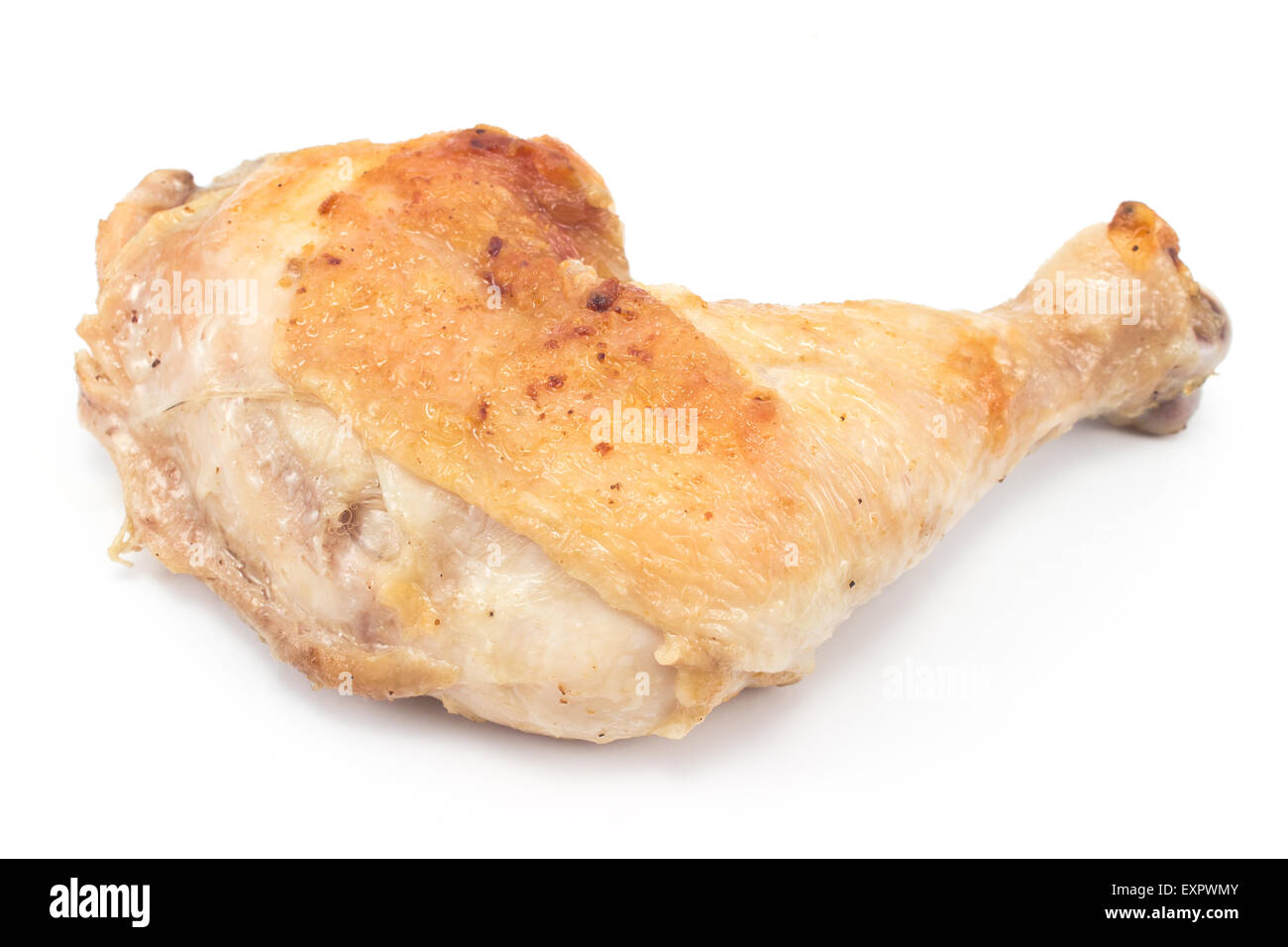 Roasted chicken leg isolated on white Stock Photo Alamy