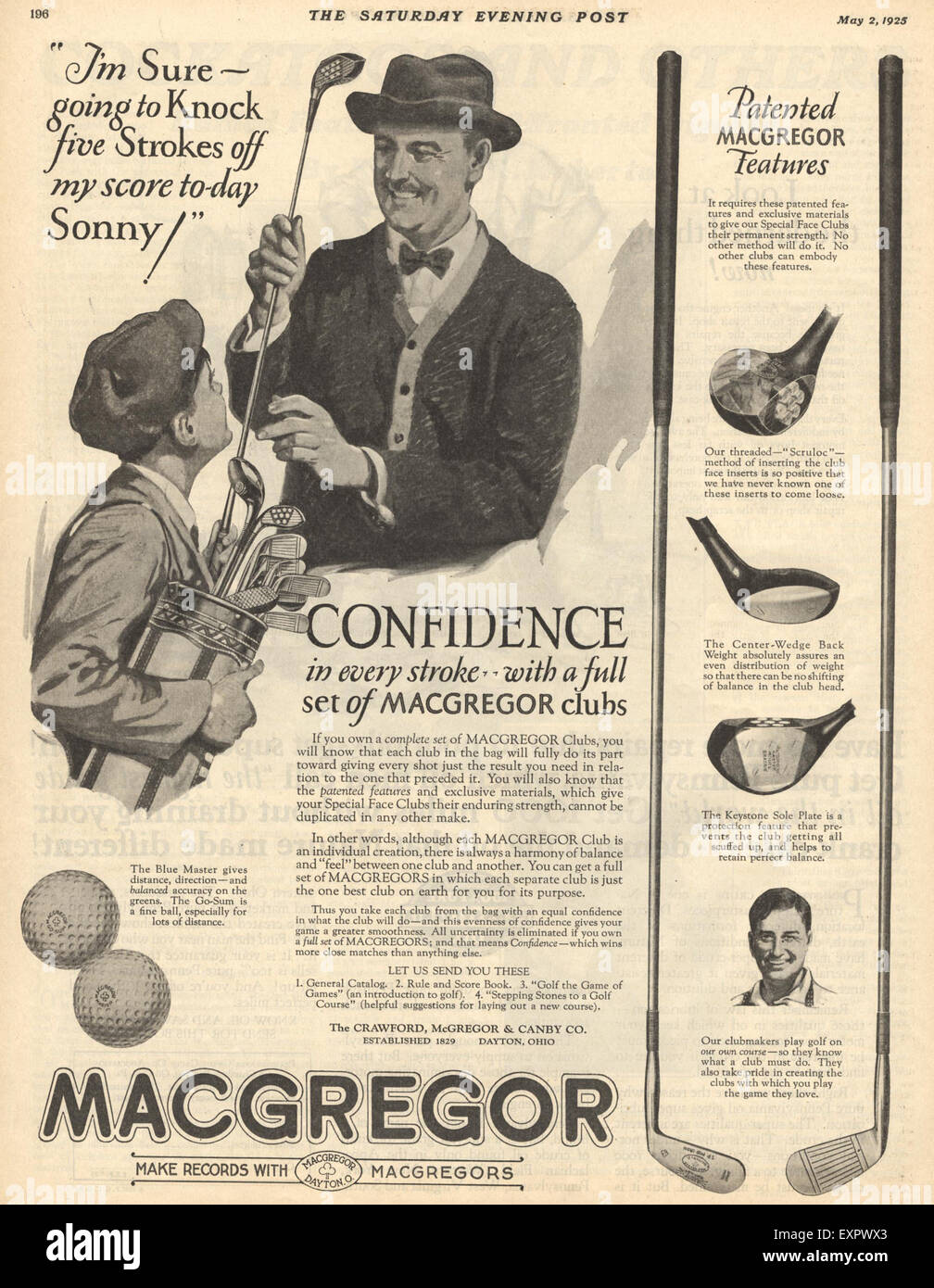 1920s USA MacGregor Golf Balls Magazine Advert Stock Photo Alamy