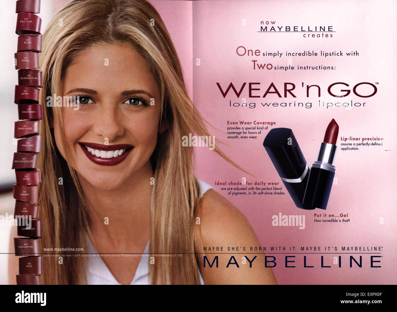 2000s UK Maybelline Magazine Advert Stock Photo