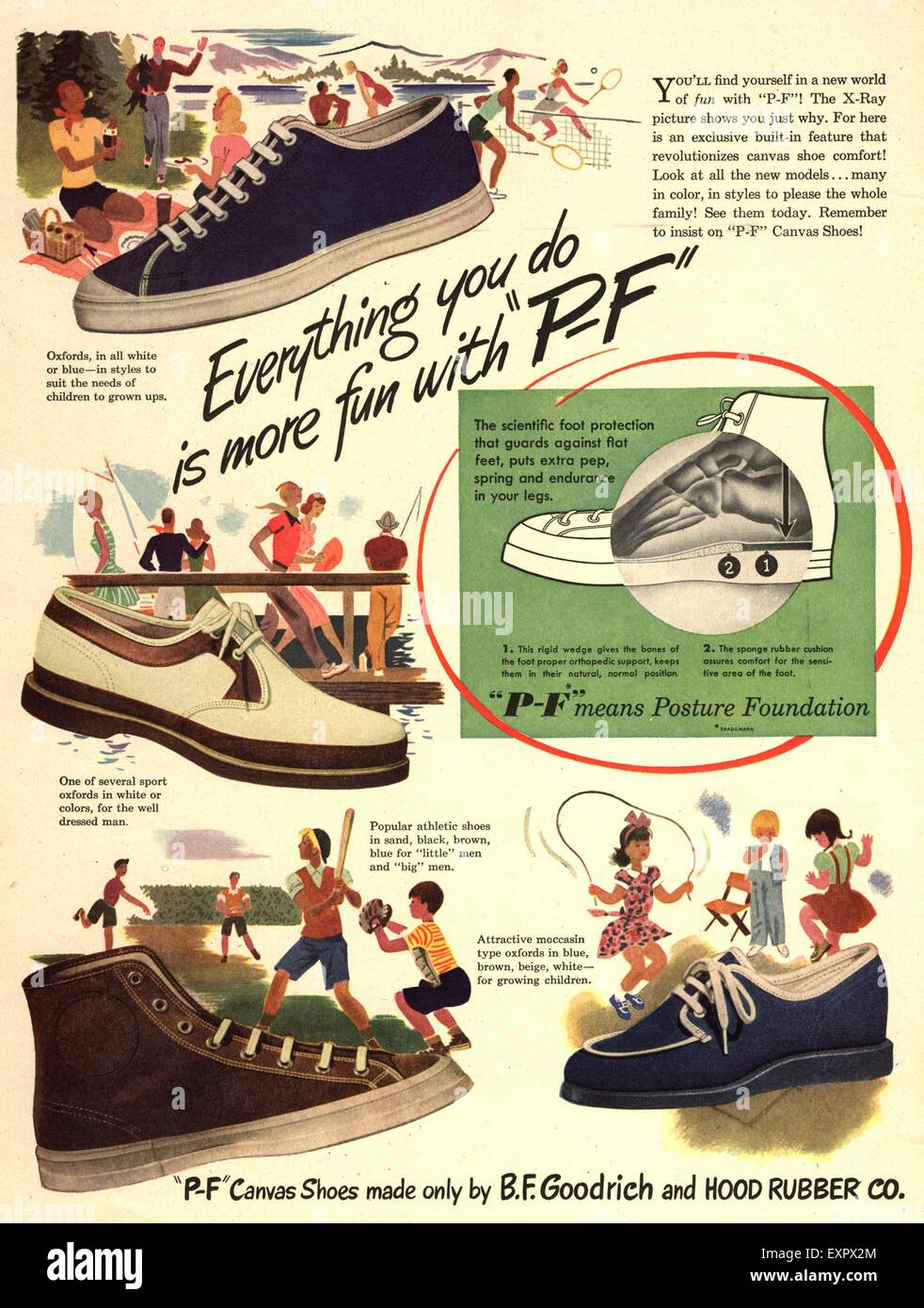 1940s USA P-F Shoes Magazine Advert Stock Photo - Alamy