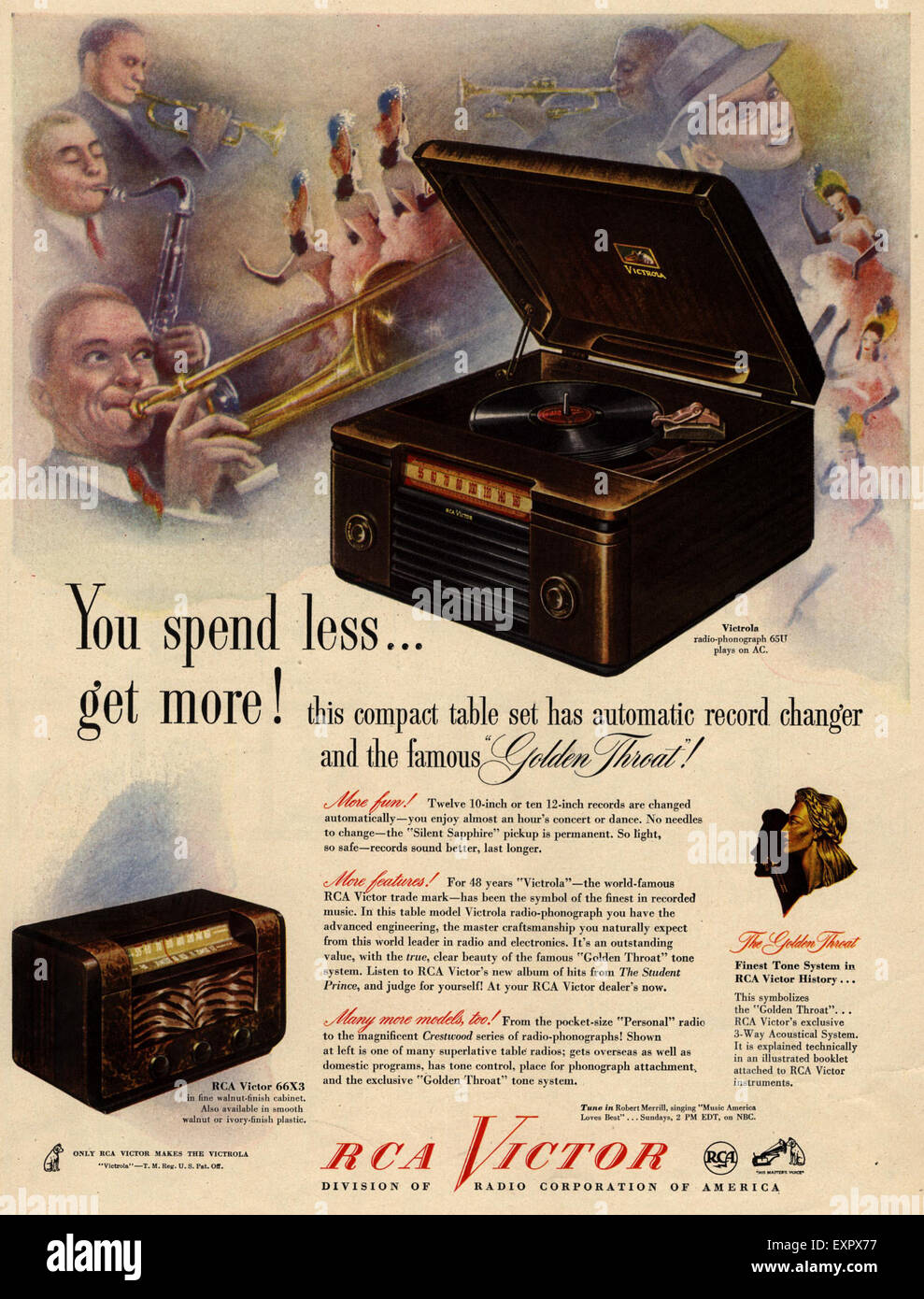 1940s USA RCA Victor Magazine Advert Stock Photo