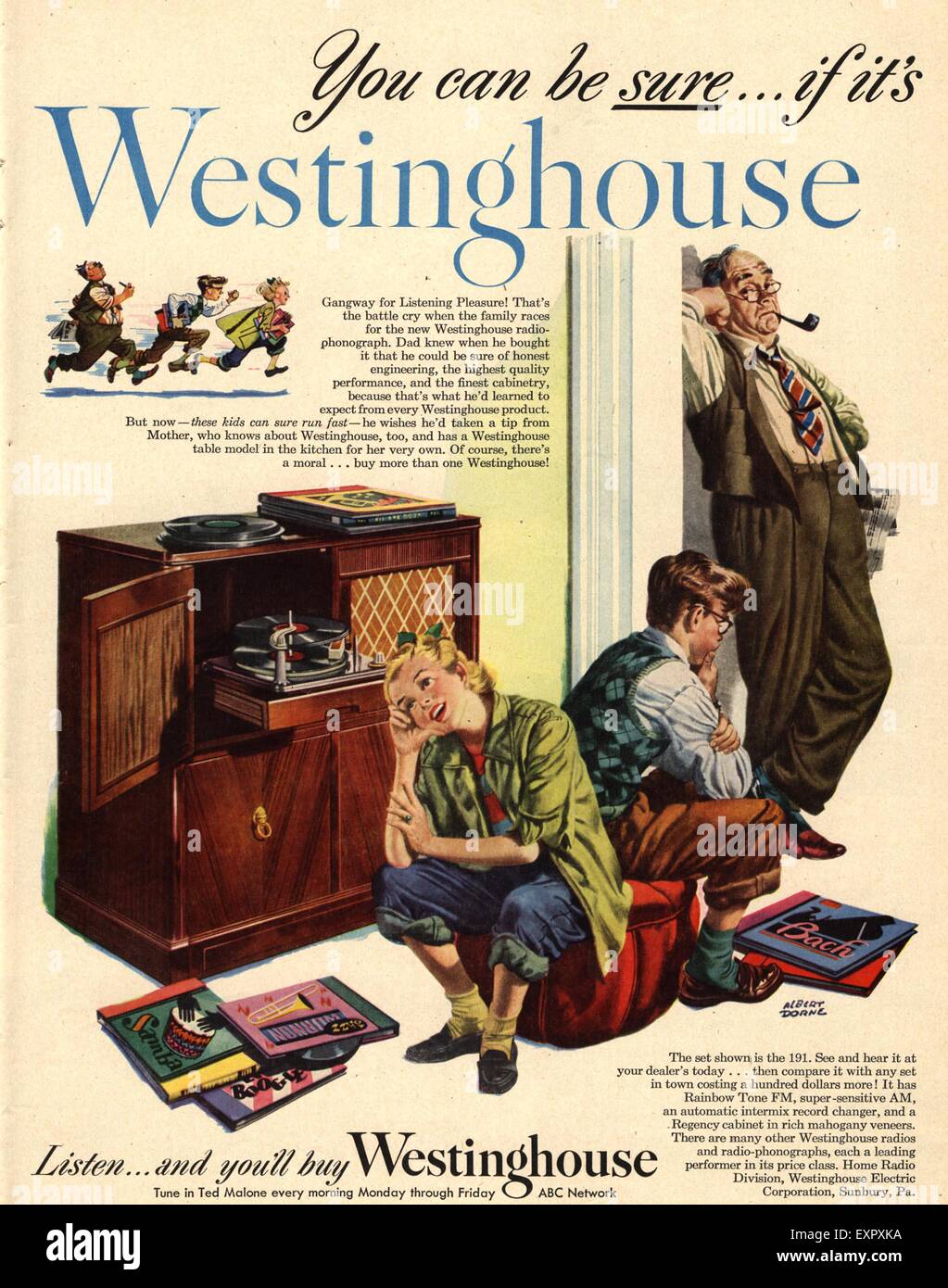 1940s USA Westinghouse Magazine Advert Stock Photo