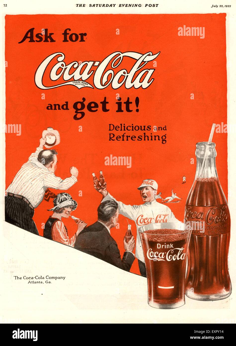 1920s USA Coca-Cola Magazine Advert Stock Photo - Alamy