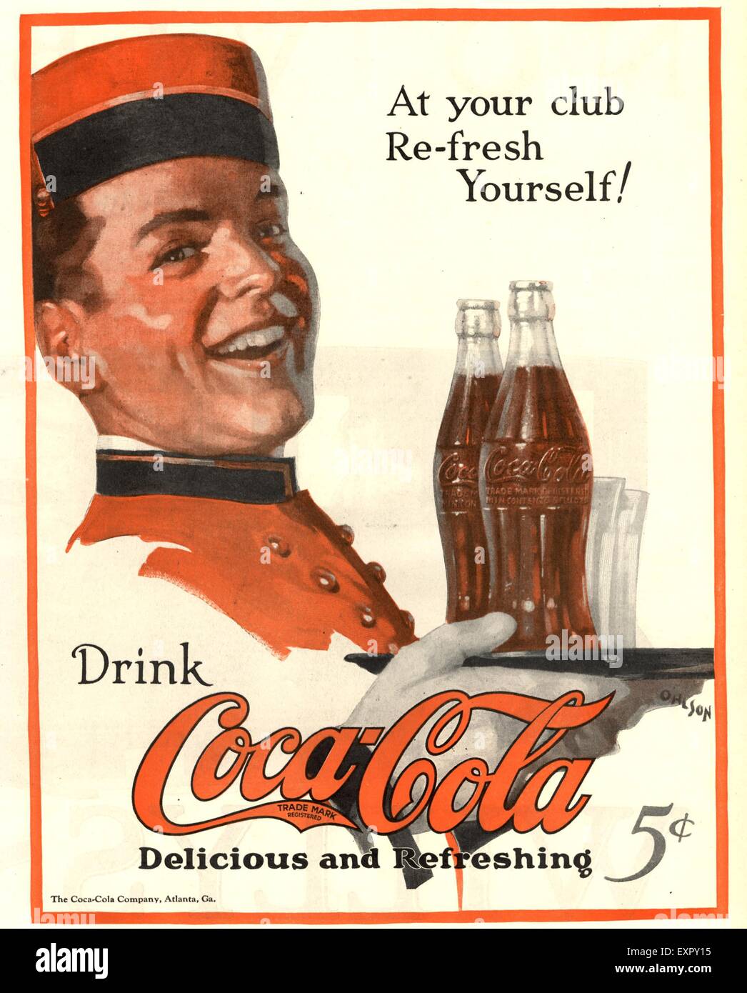 1920s USA Coca-Cola Magazine Advert Stock Photo - Alamy