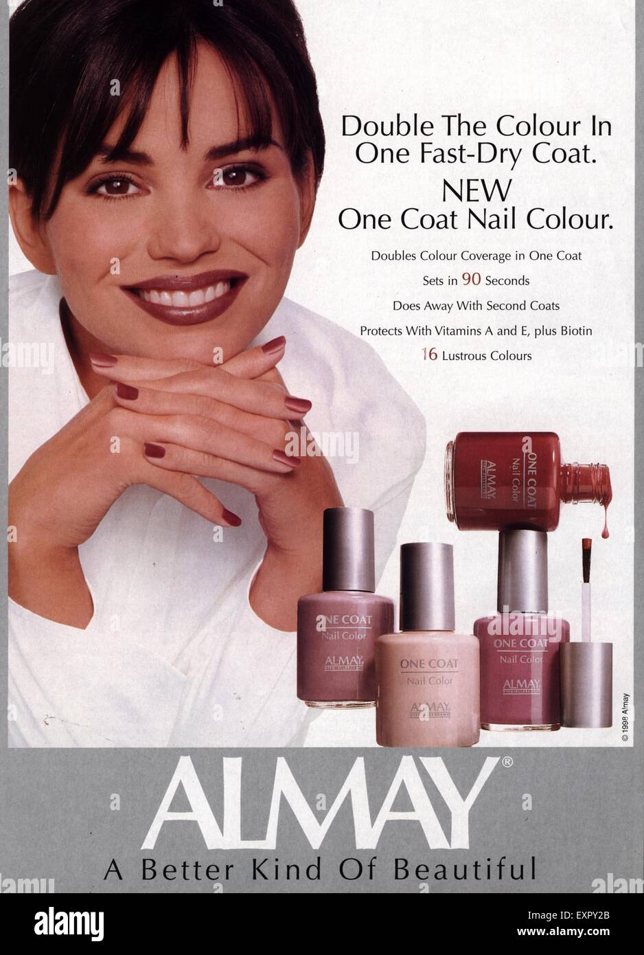1990s UK Almay Magazine Advert Stock Photo - Alamy