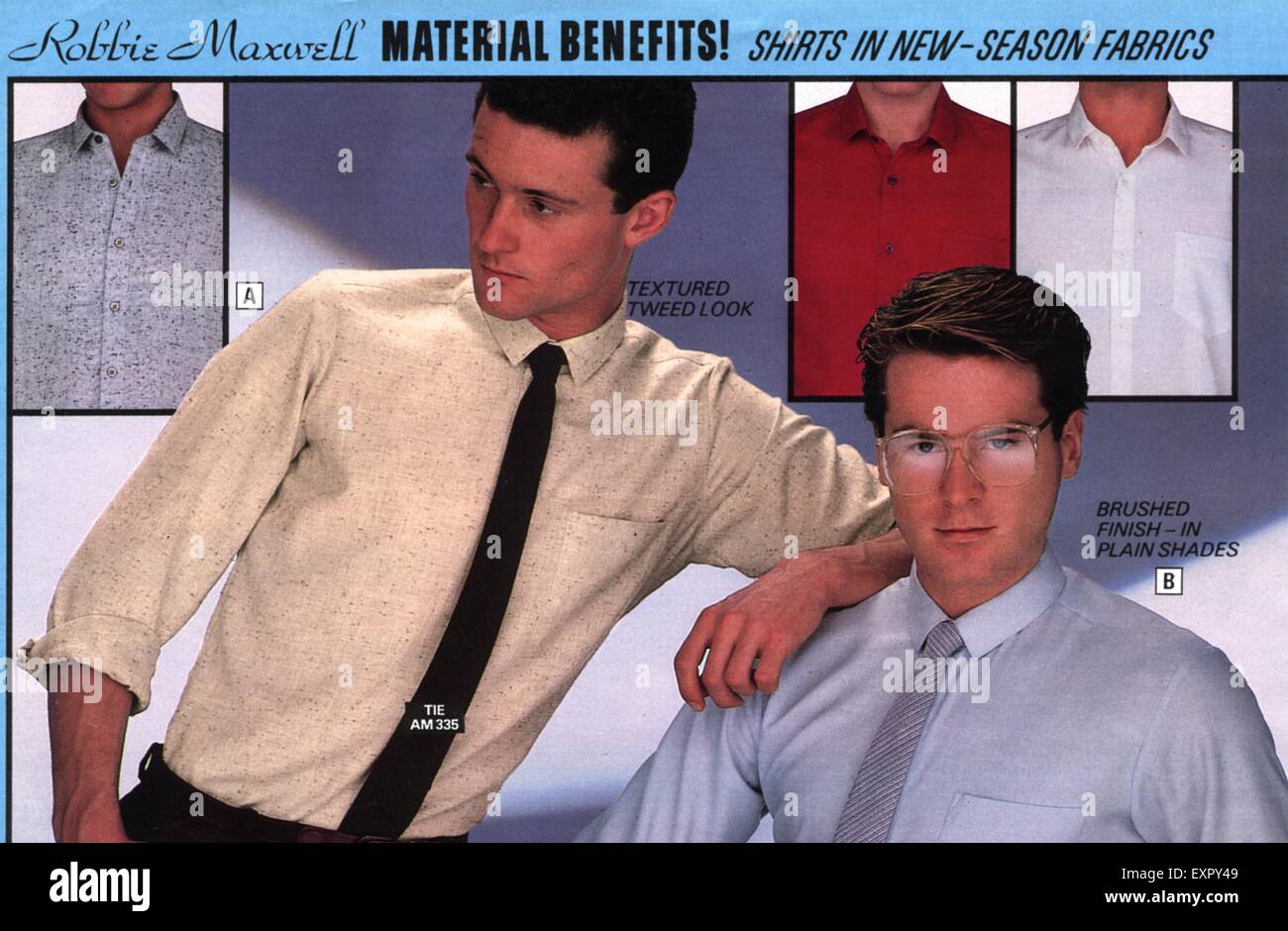 1980s UK Mens Fashion Catalogue Brochure Plate Stock Photo Alamy