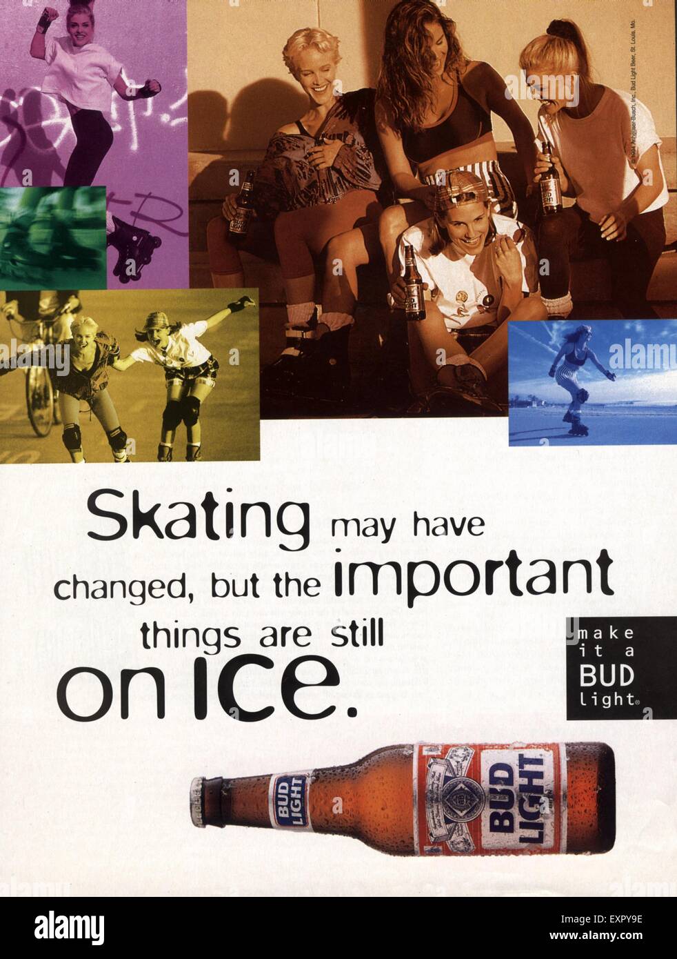 1990s UK Budweiser Magazine Advert Stock Photo