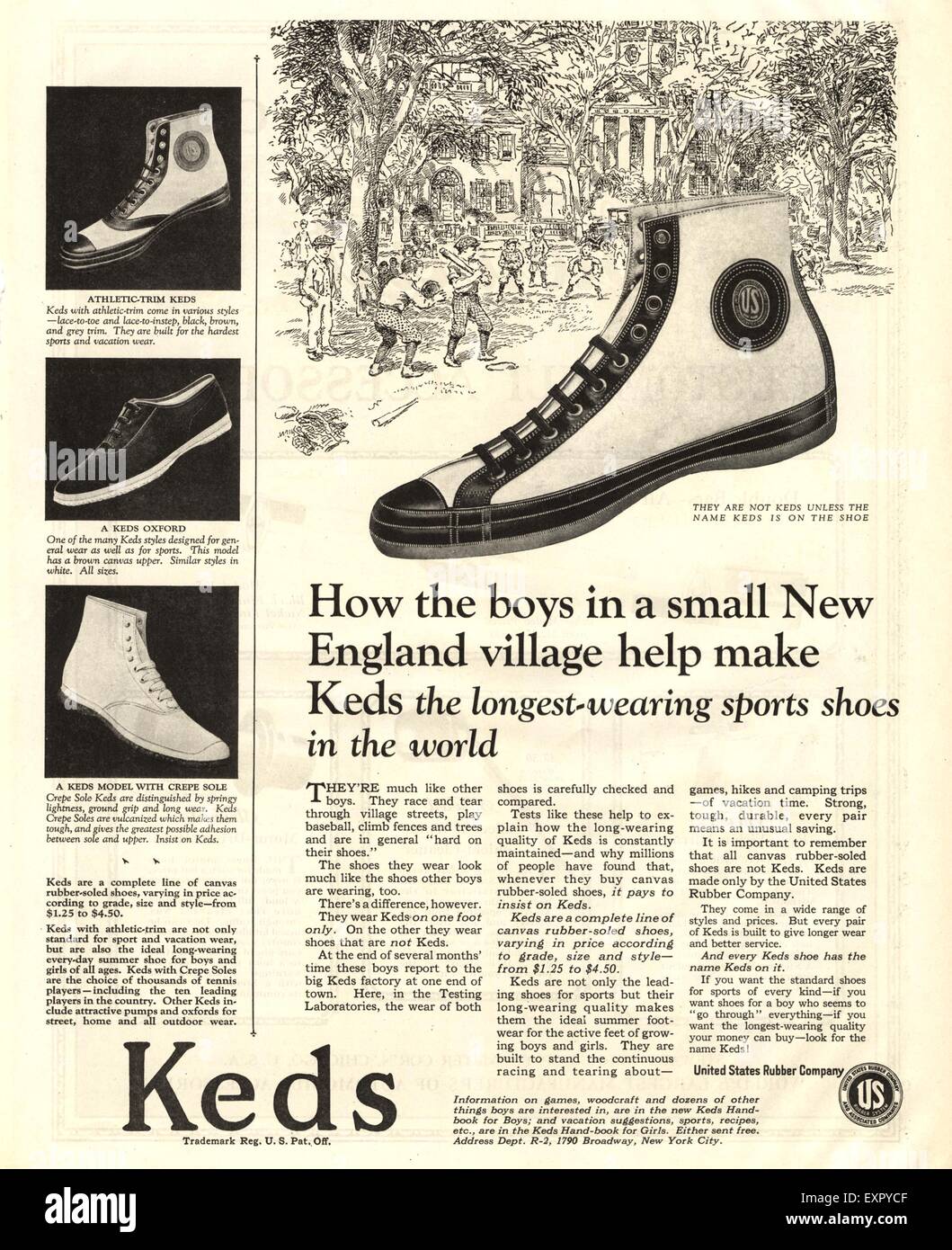 1920s USA Keds Magazine Advert Stock Photo Alamy
