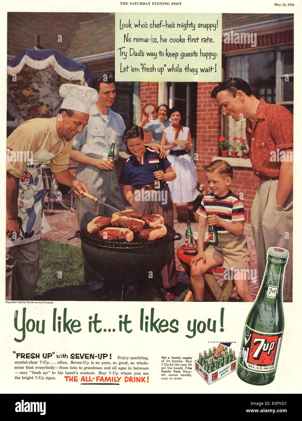 1950s USA 7up Magazine Advert Stock Photo