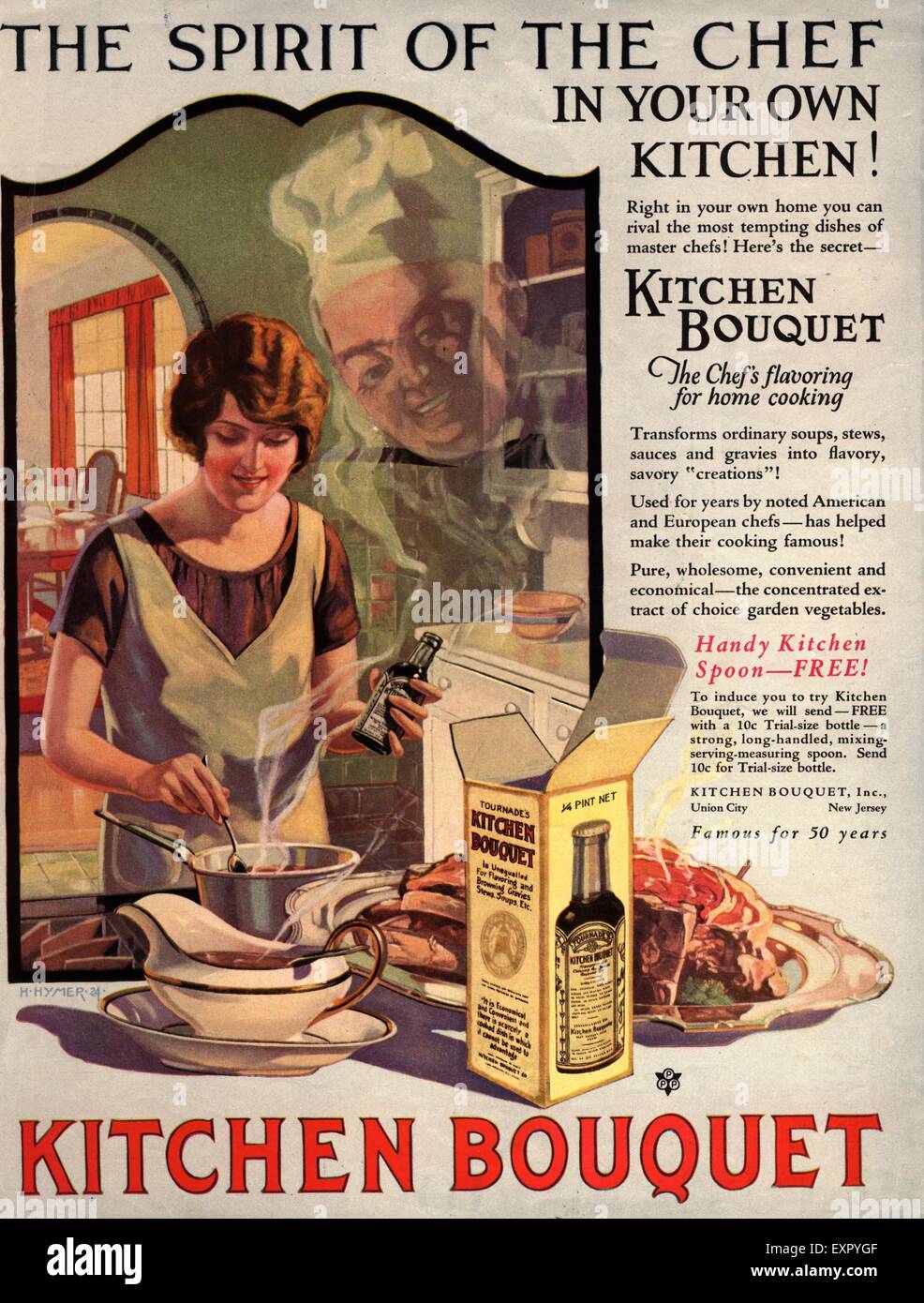 1910s USA Kitchen Bouquet Magazine Advert Stock Photo