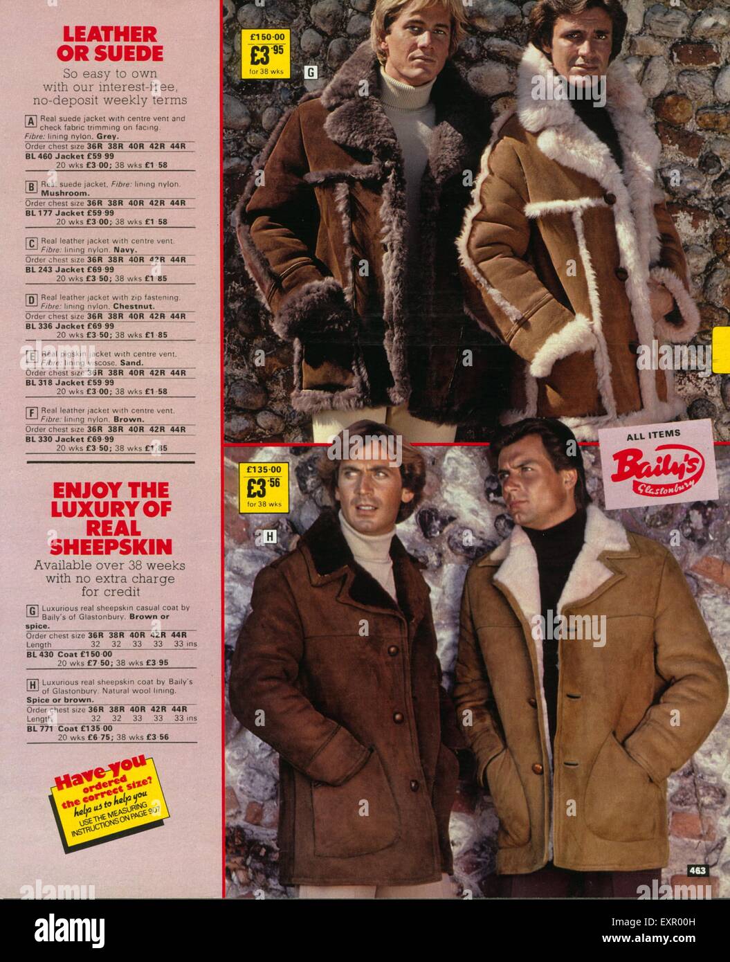 1970s uk mens coats catalogue hi-res stock photography and images - Alamy