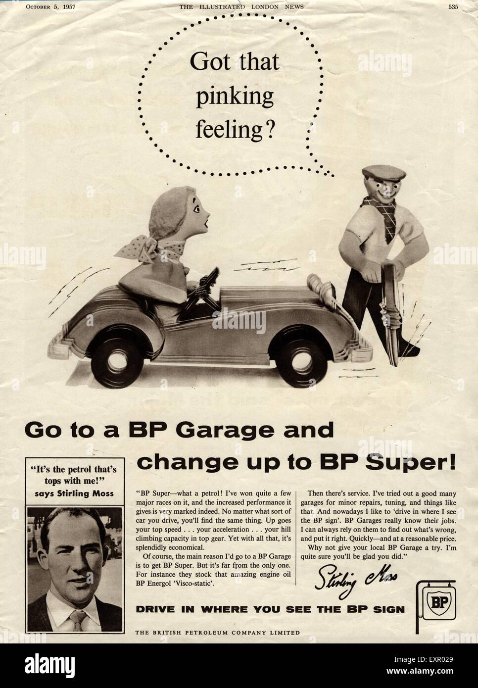 1950s UK BP Magazine Advert Stock Photo