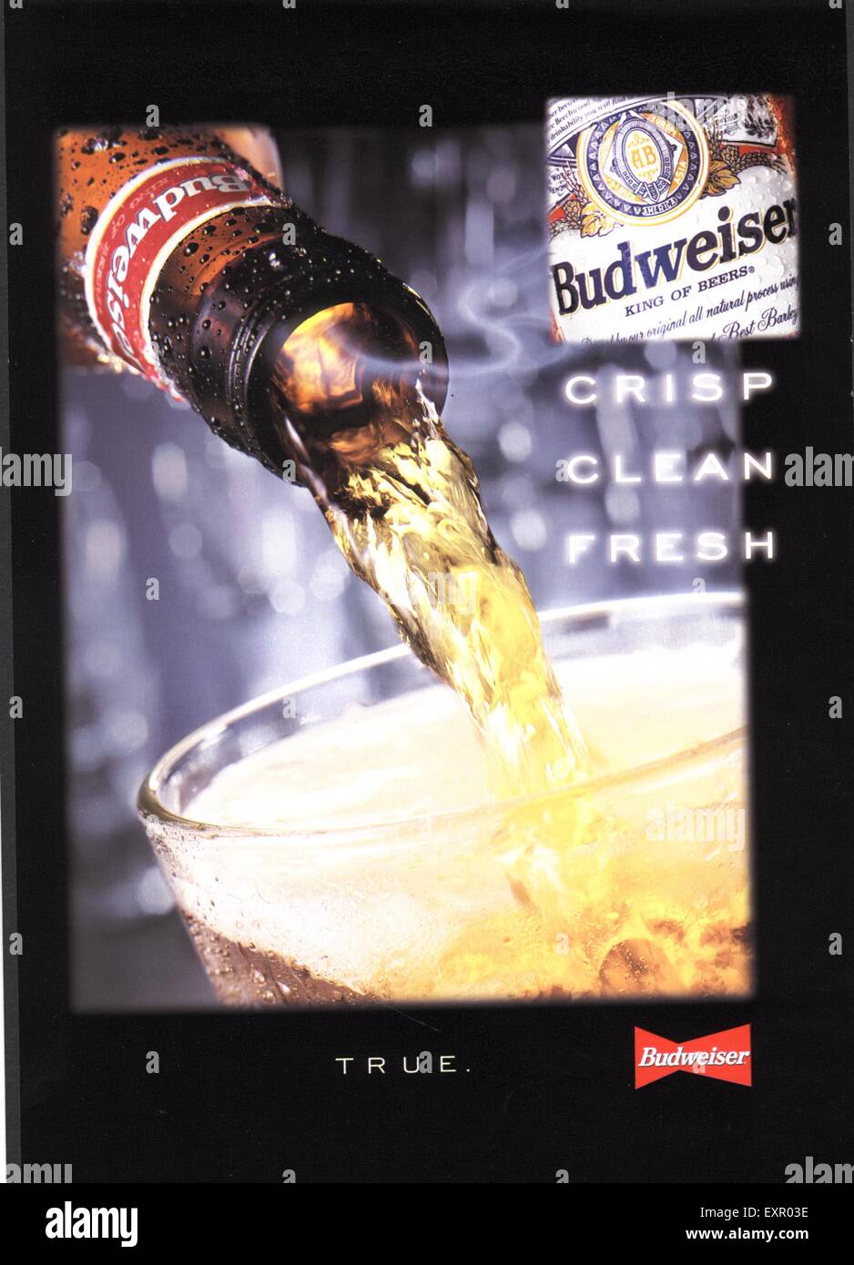 1990s UK Budweiser Magazine Advert Stock Photo Alamy