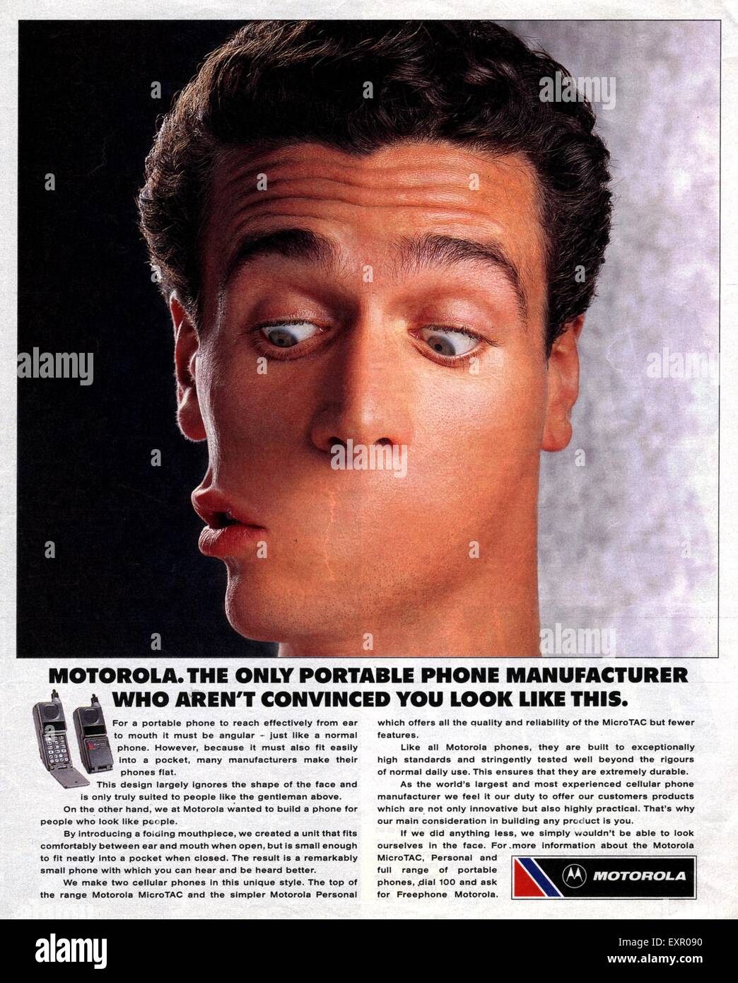 1980s UK Motorola Magazine Advert Stock Photo
