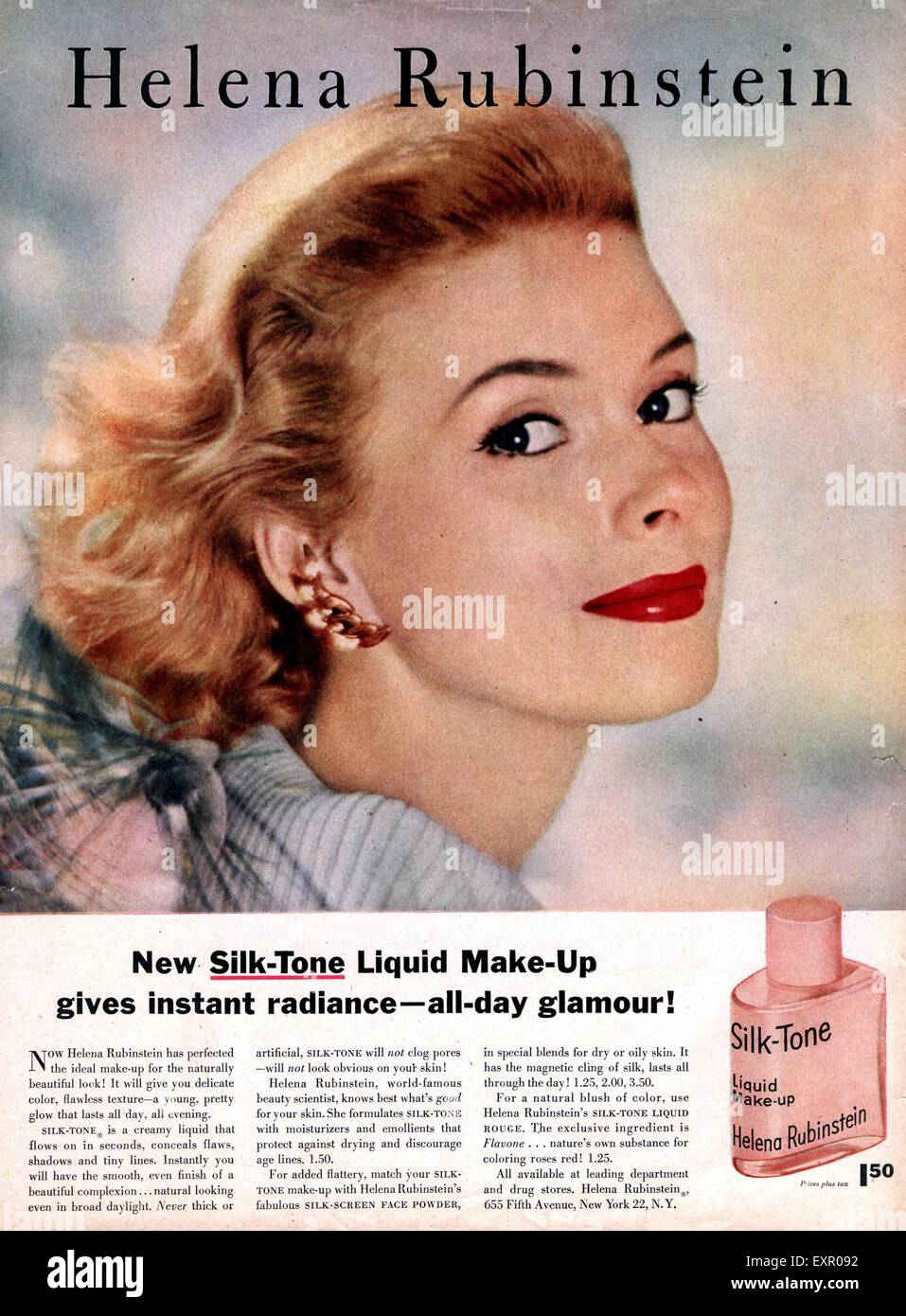 1950s USA Helena Rubinstein Magazine Advert Stock Photo - Alamy