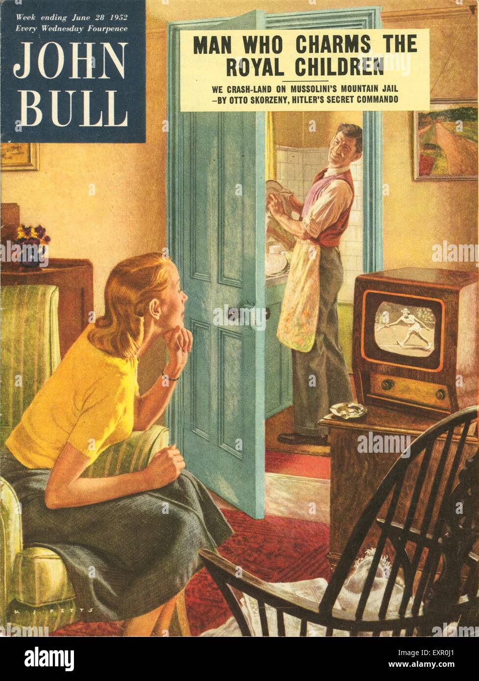 1950s UK John Bull Magazine Cover Stock Photo