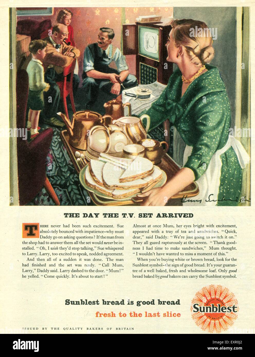 1950s UK Sunblest Magazine Advert Stock Photo