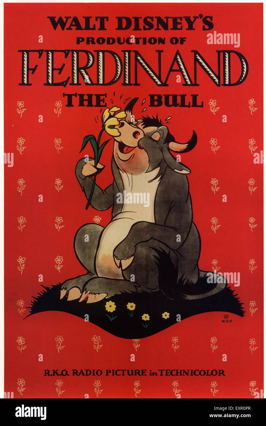 https://c8.alamy.com/comp/EXR0PR/1930s-usa-walt-disneys-ferdinand-the-bull-film-poster-EXR0PR.jpg
