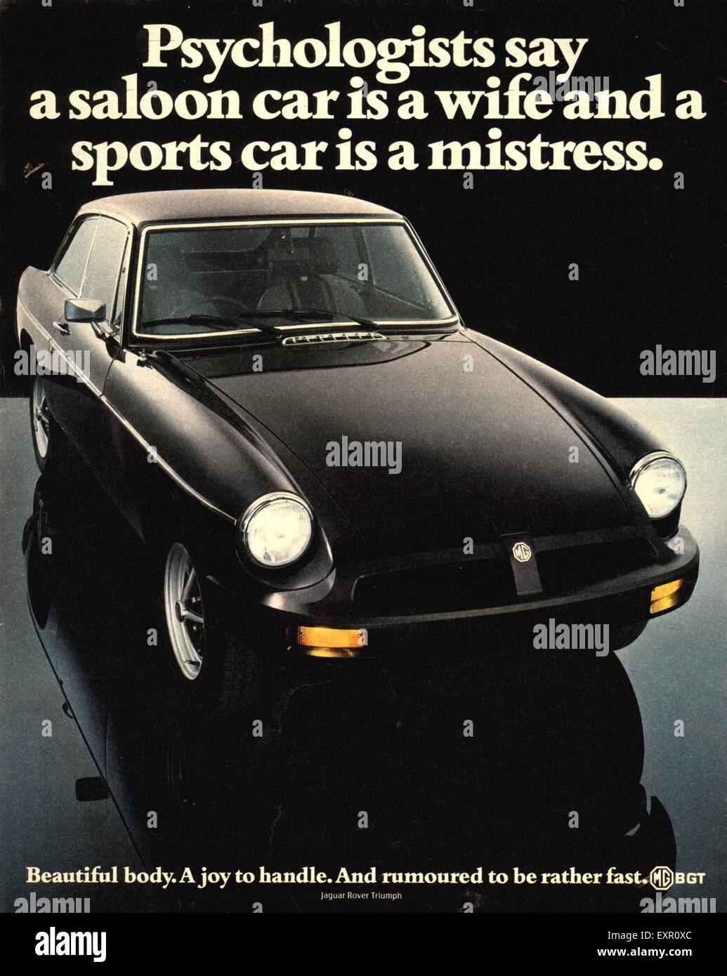 1970s UK MG MGB GT Magazine Advert Stock Photo
