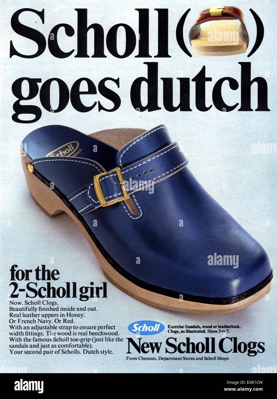 1970s uk scholl magazine advert hi-res stock photography and images - Alamy