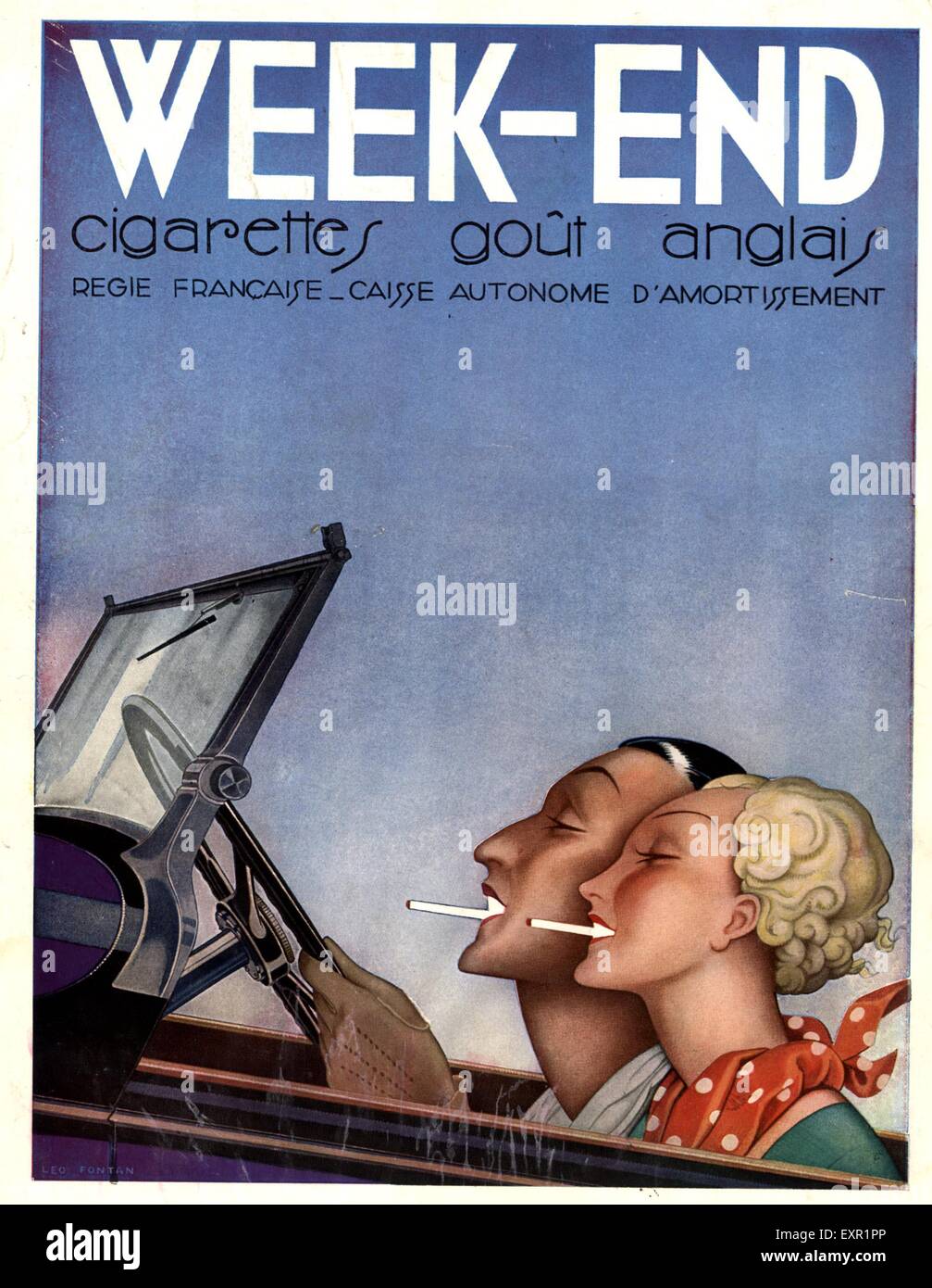 1930s France Week-End Magazine Advert Stock Photo