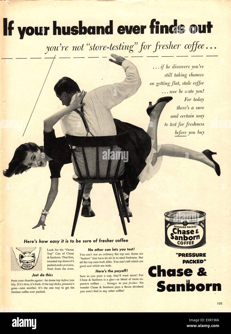 1950s USA Chase and Sanborn Magazine Advert Stock Photo