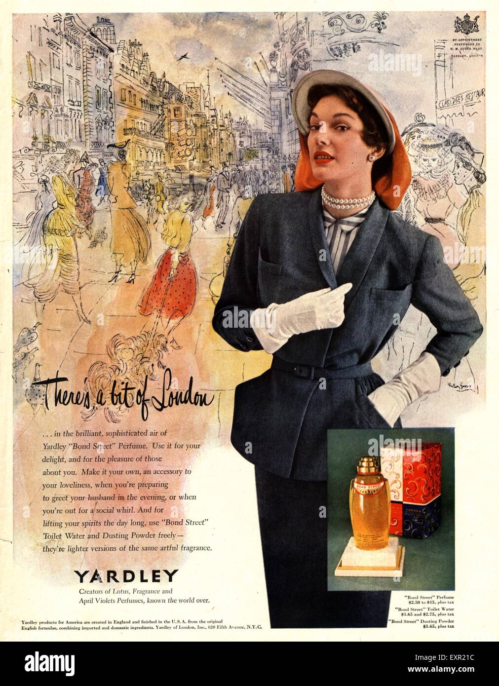 1950s UK Yardley Magazine Advert Stock Photo - Alamy