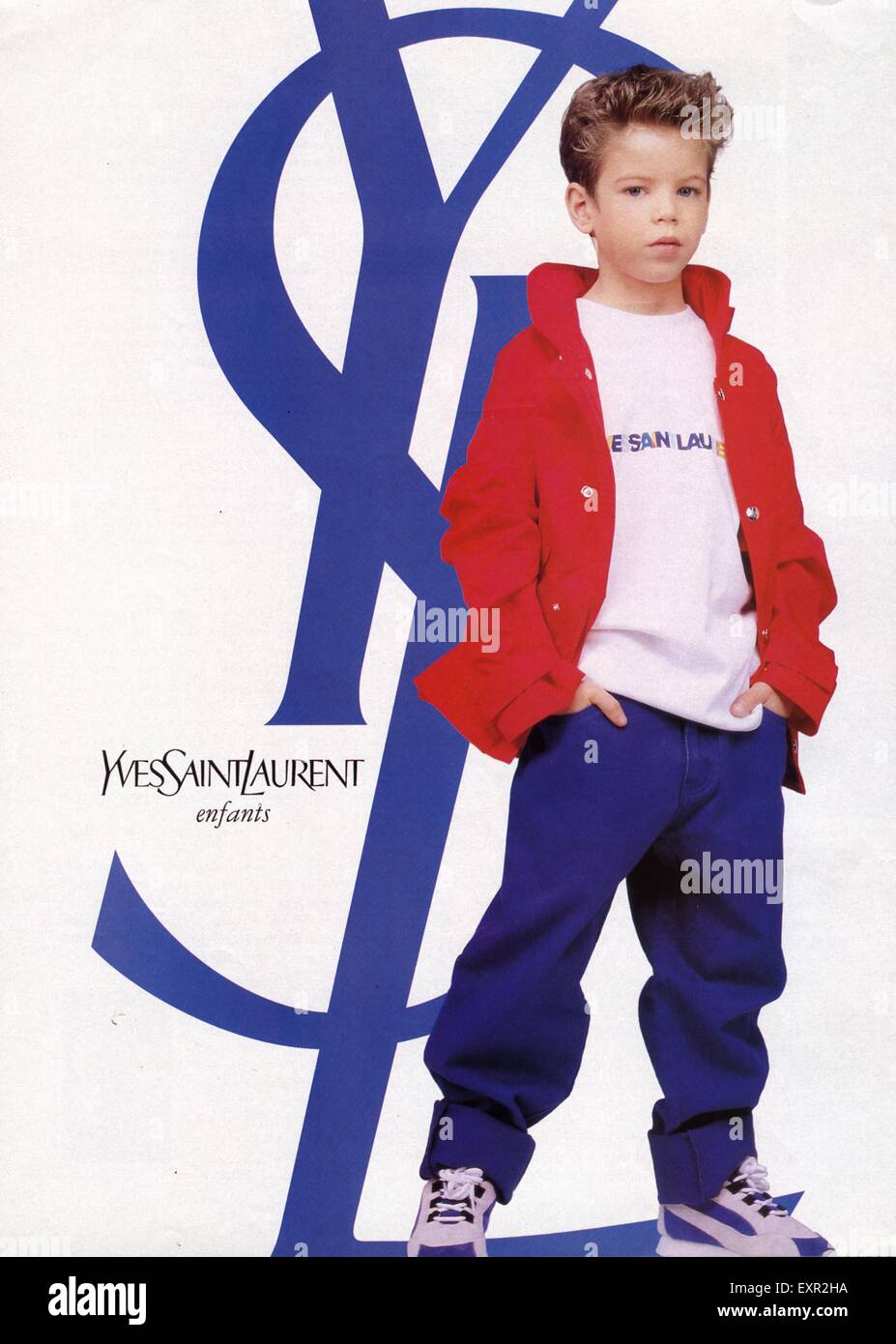 1990s UK Yves Saint Laurent Magazine Advert Stock Photo