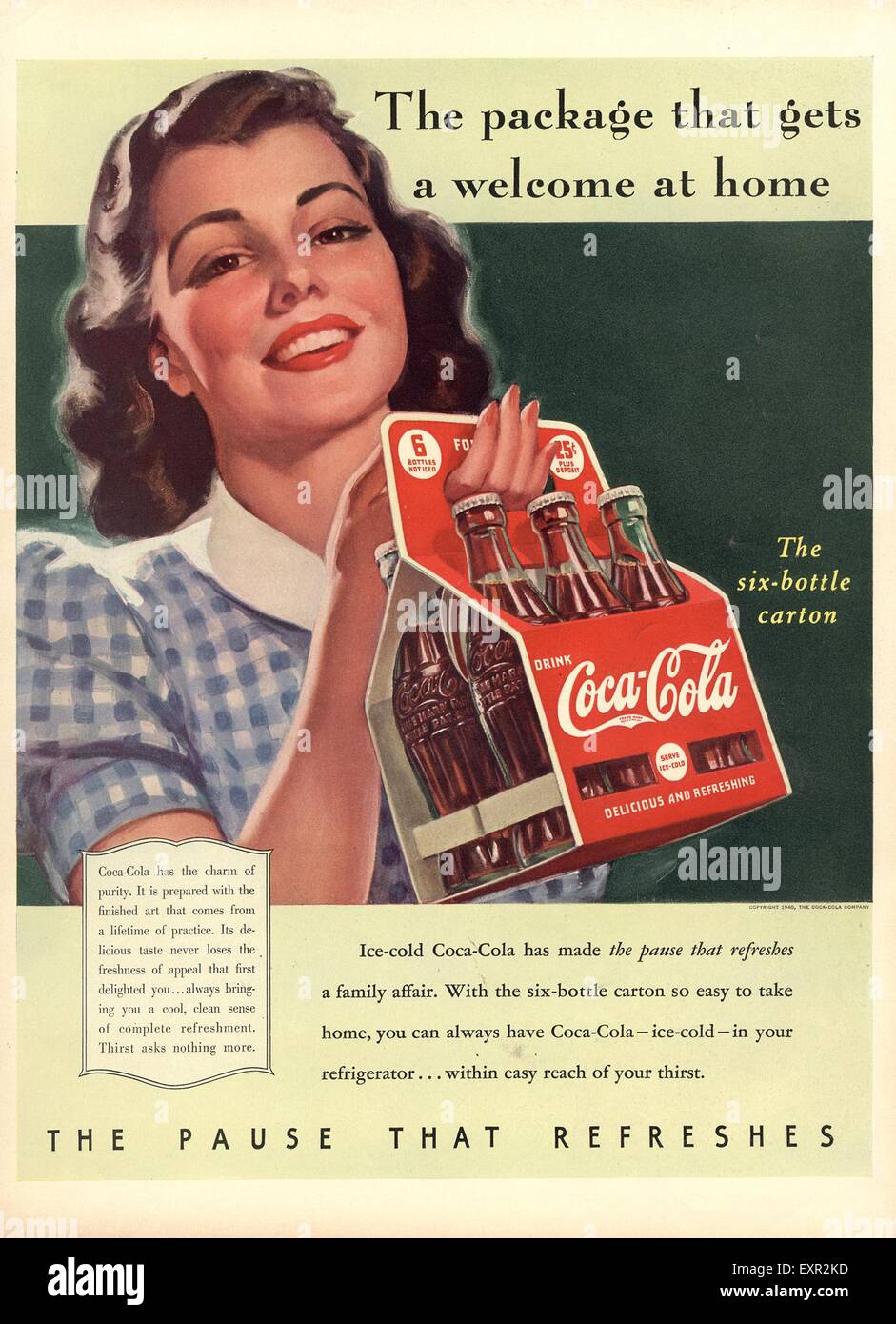 1940s USA Coca-Cola Magazine Advert Stock Photo - Alamy
