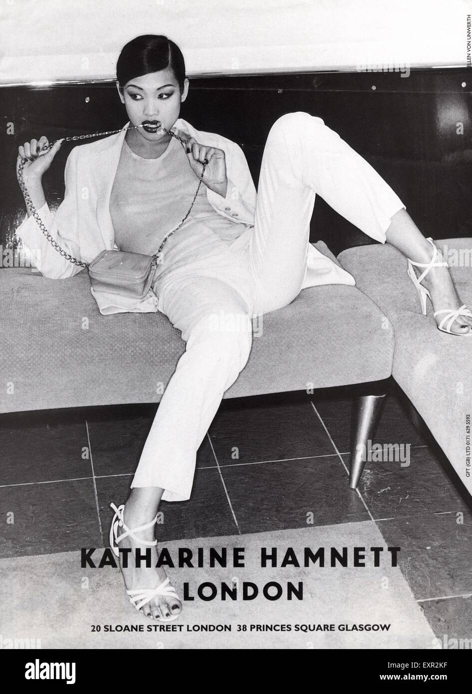 1990s UK Katharine Hamnett Magazine Advert Stock Photo