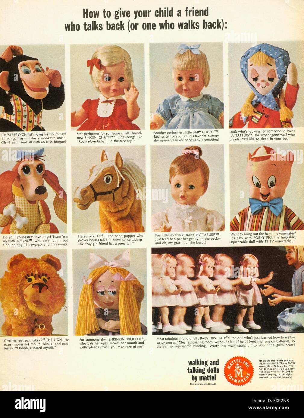 mattel dolls 1960s