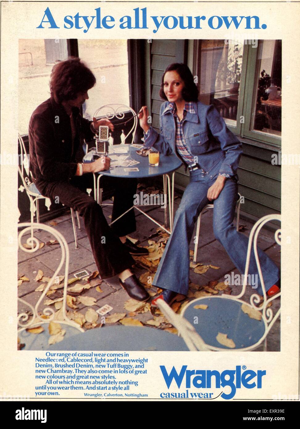 1970s UK Wrangler Magazine Advert Stock Photo - Alamy