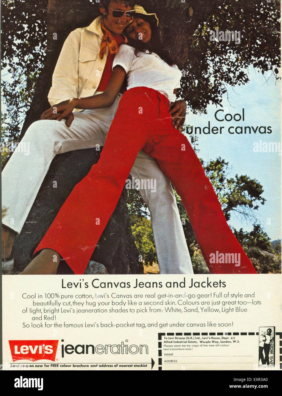 1960s UK Levi's Magazine Advert Stock Photo - Alamy