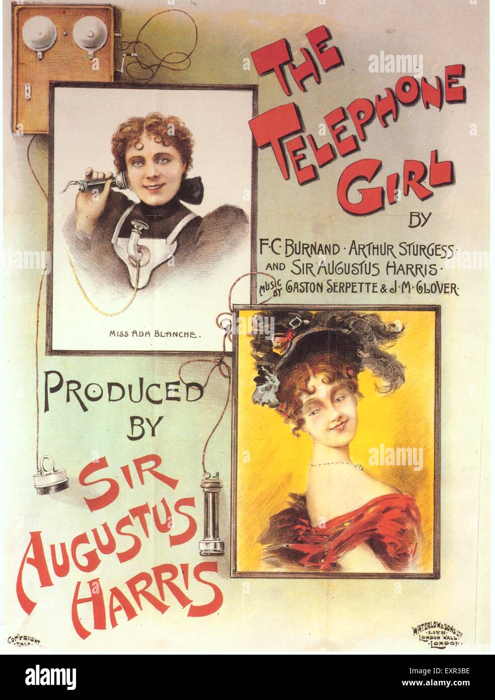 1900s UK The Telephone Girl Poster Stock Photo Alamy