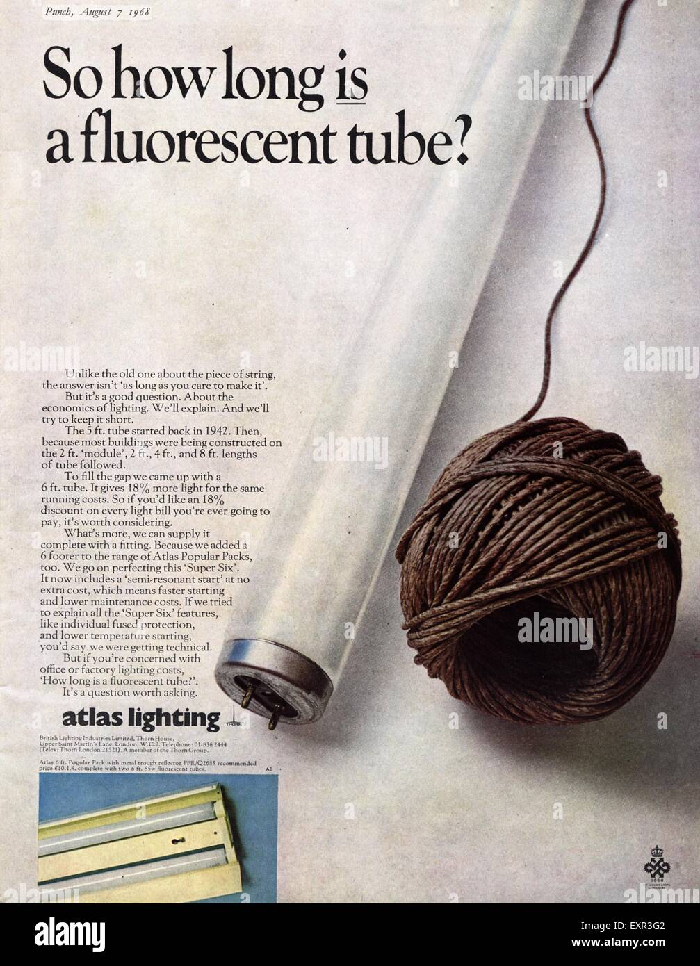 Luksus weekend kompas 1960s UK Atlas Lighting Magazine Advert Stock Photo - Alamy