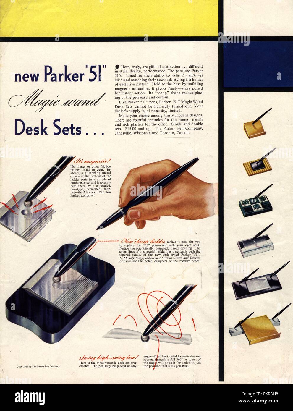 1940s USA Parker Magazine Advert Stock Photo