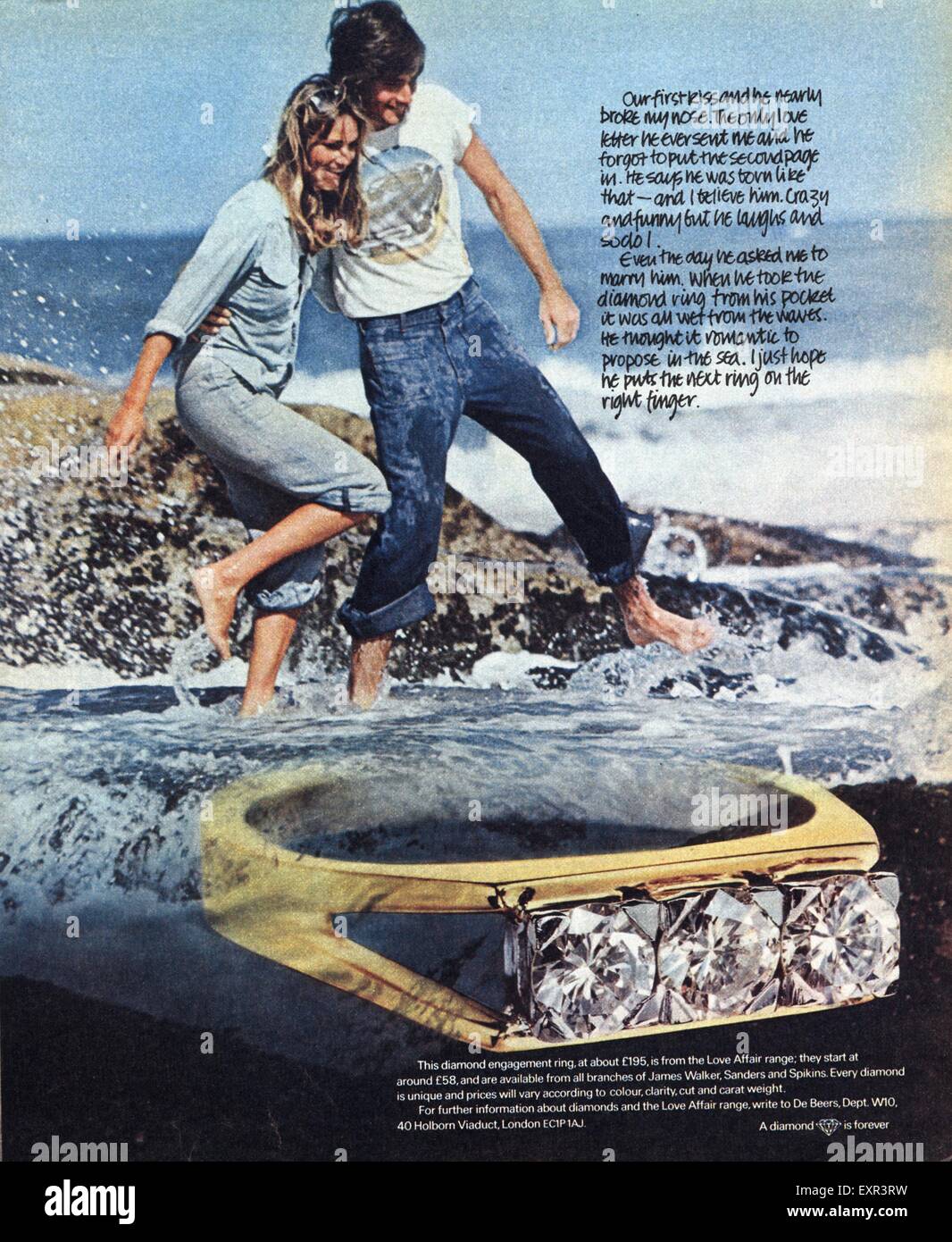 1970s USA De Beers Magazine Advert Stock Photo - Alamy