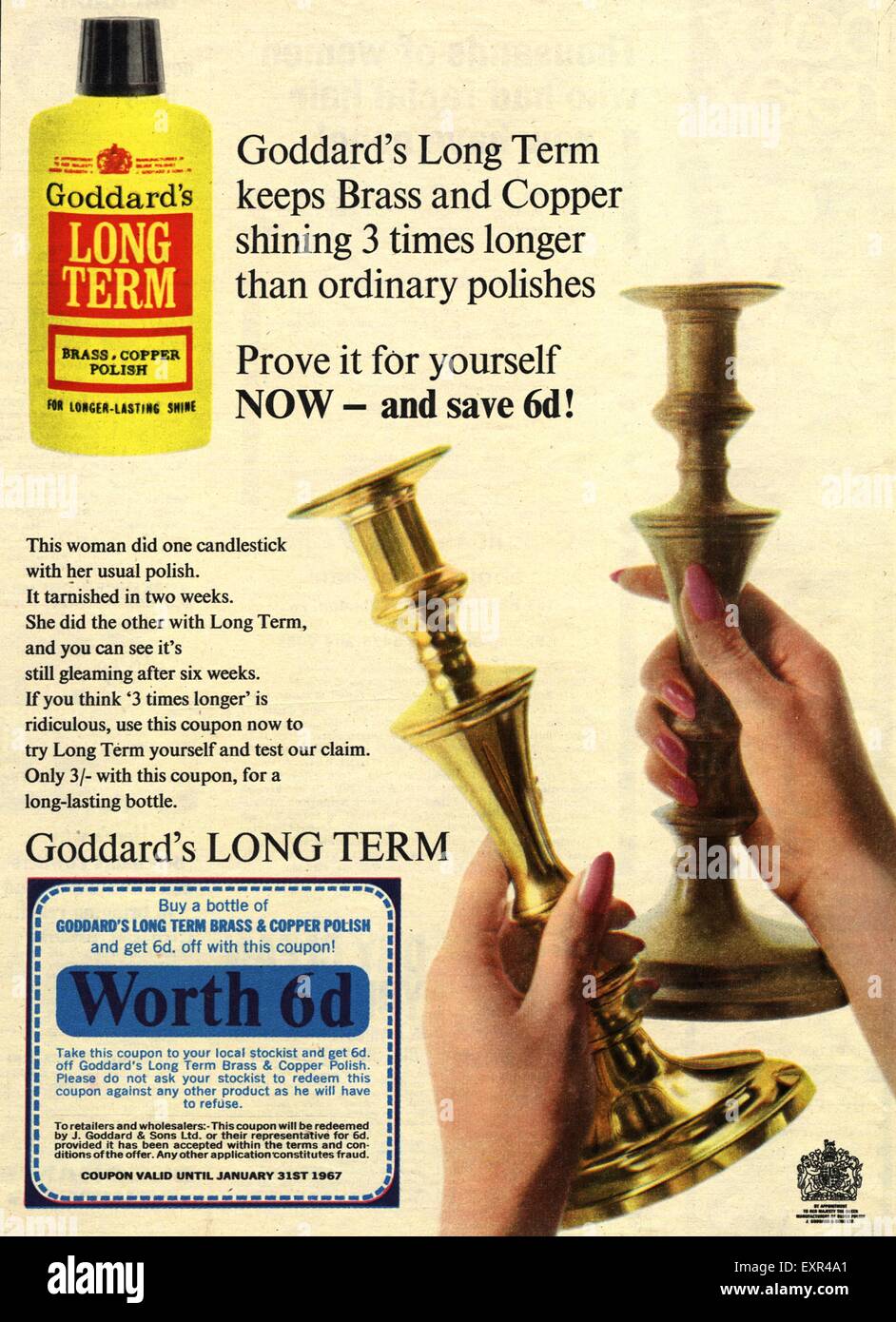 1960s magazine advertisement advertising Goddard's Long Term
