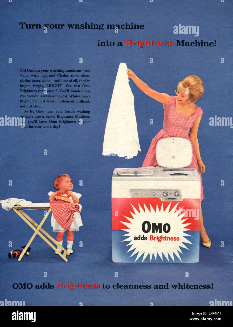 1960s UK Omo Magazine Advert Stock Photo