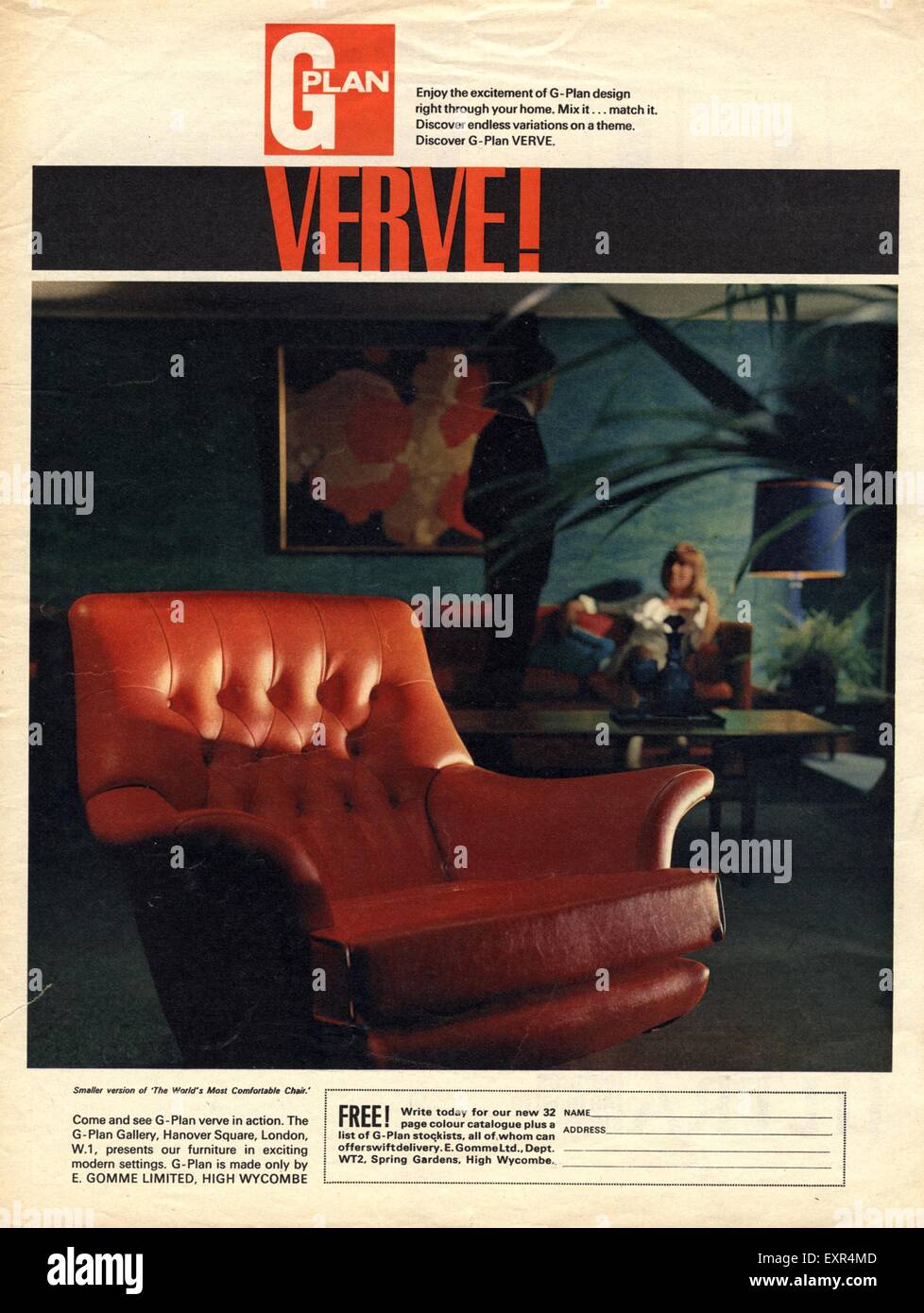 1960s Uk G Plan Magazine Advert Stock Photo 85331133 Alamy