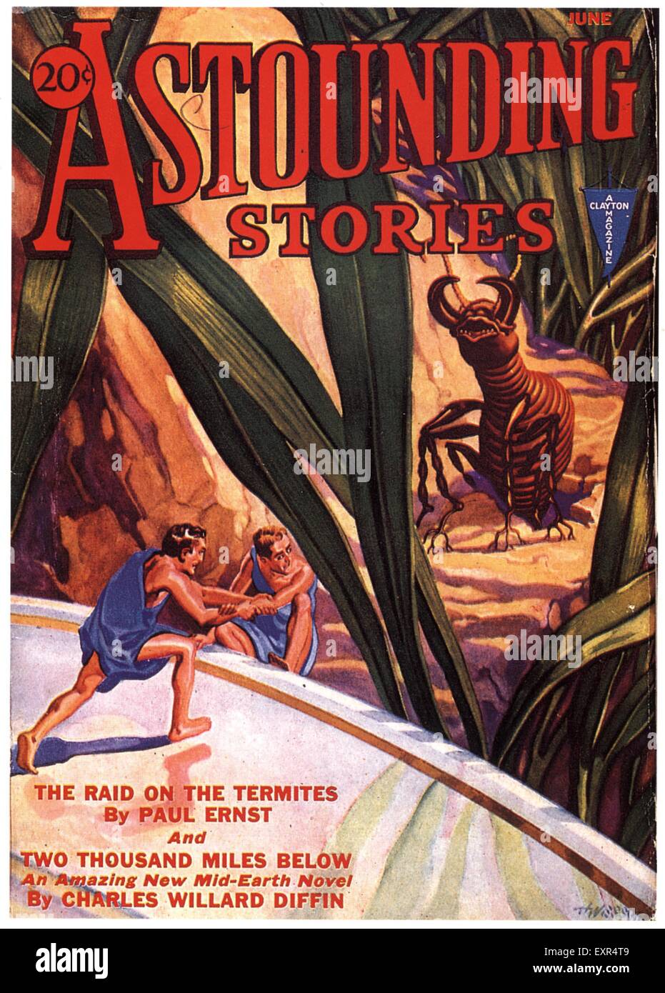 1930s USA Astounding Stories Magazine Cover Stock Photo