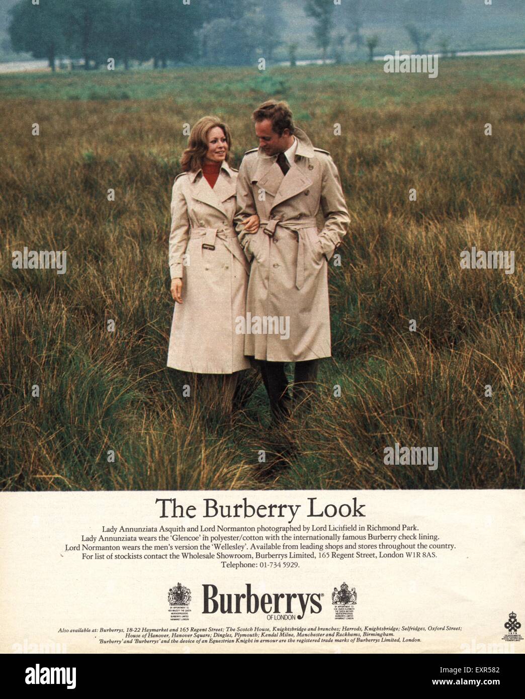 1980s UK Burberry Magazine Advert Stock Photo - Alamy