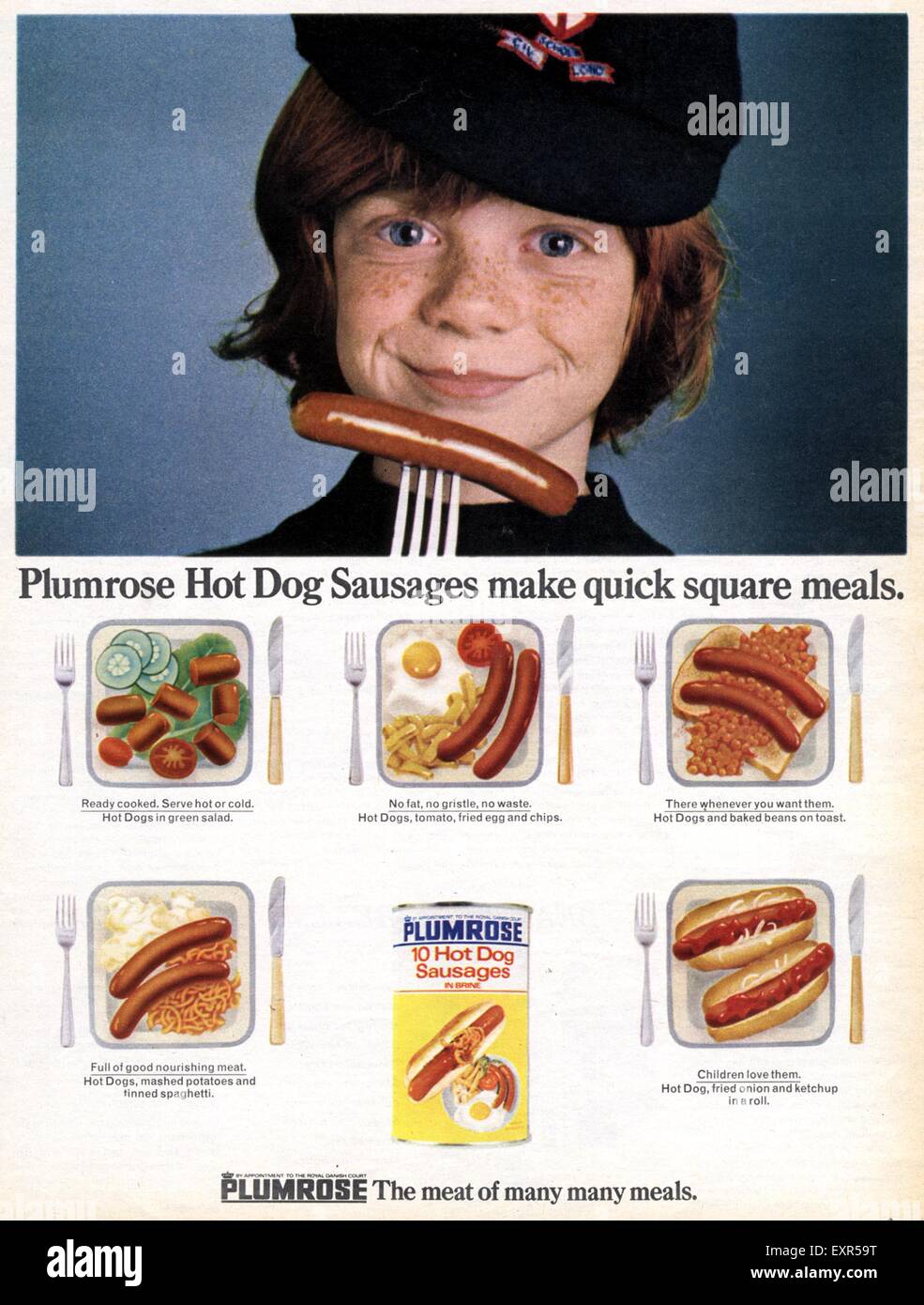 1960s UK Sausages Magazine Advert Stock Photo Alamy