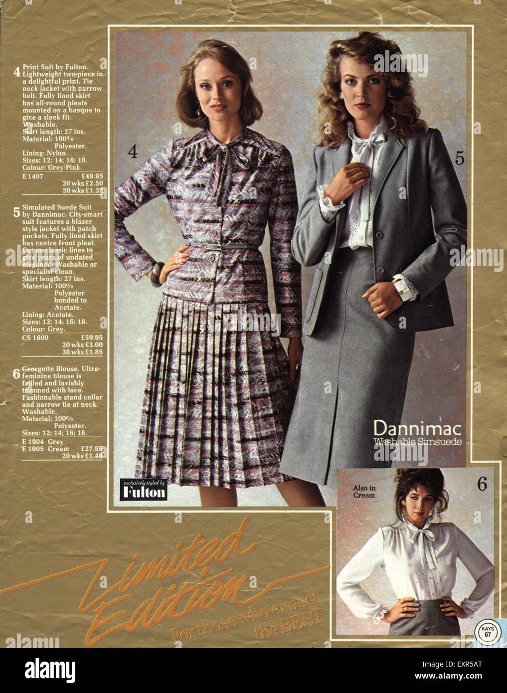 1980s UK Kay's  Fashion Catalogue/ Brochure Plate Stock Photo