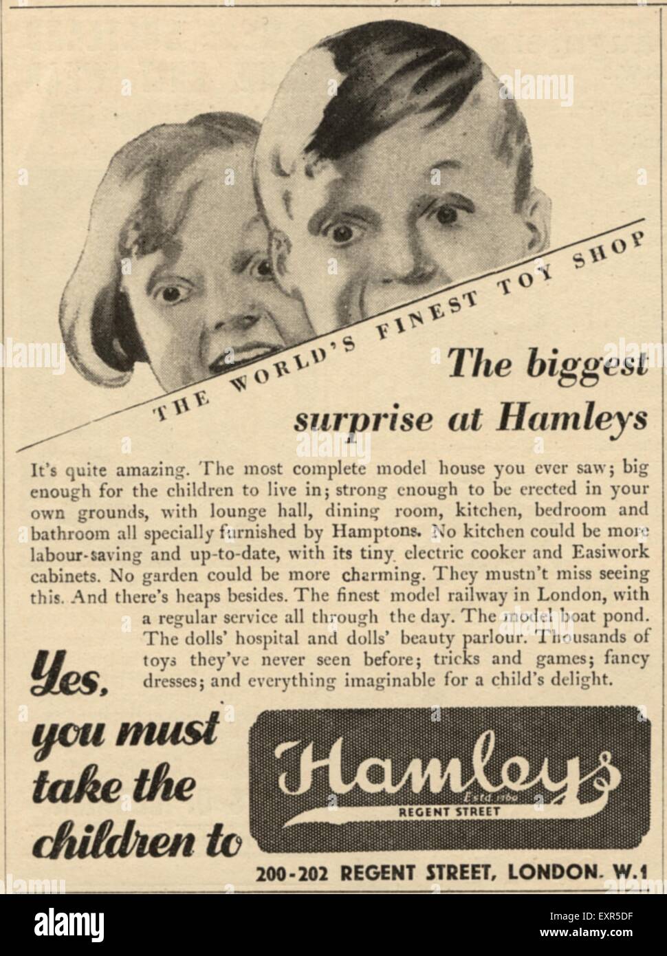 1950s UK Hamley's Magazine Advert Stock Photo