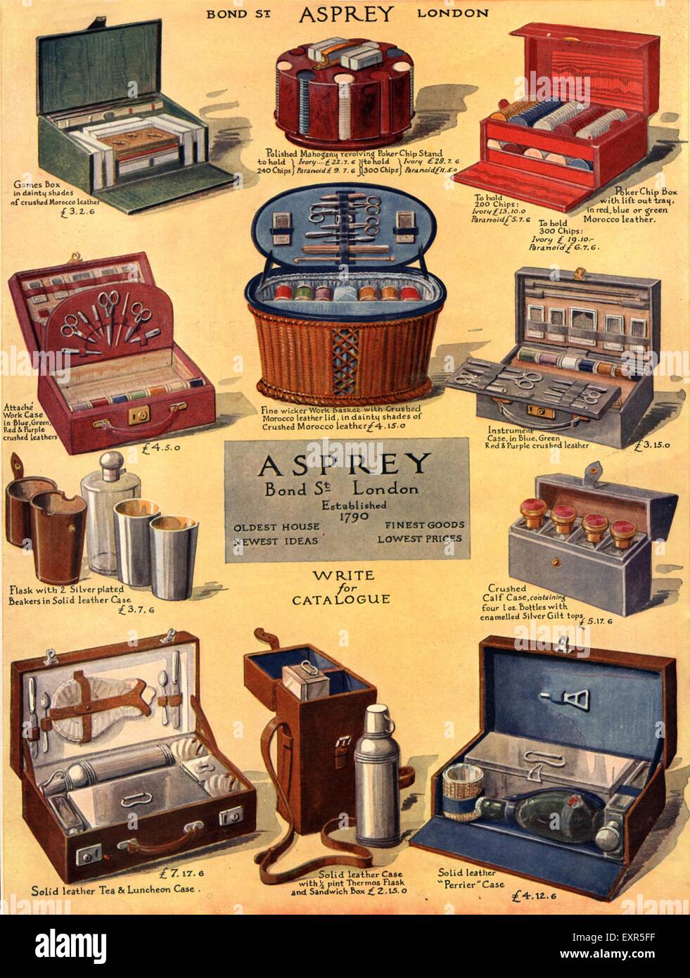 1920s UK Asprey Magazine Advert Stock Photo