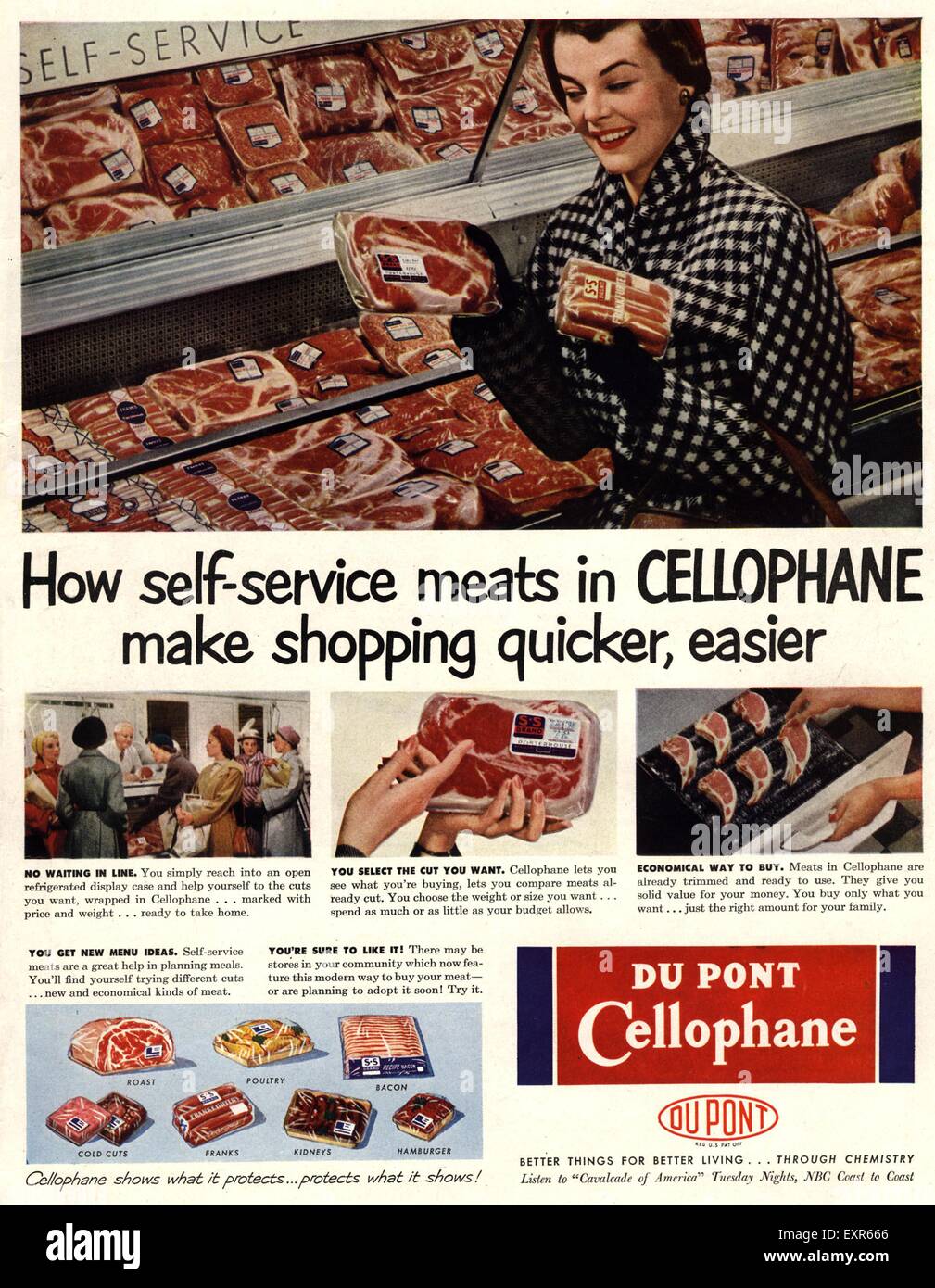 1950s USA Cellophane by DuPont Magazine Advert Stock Photo Alamy