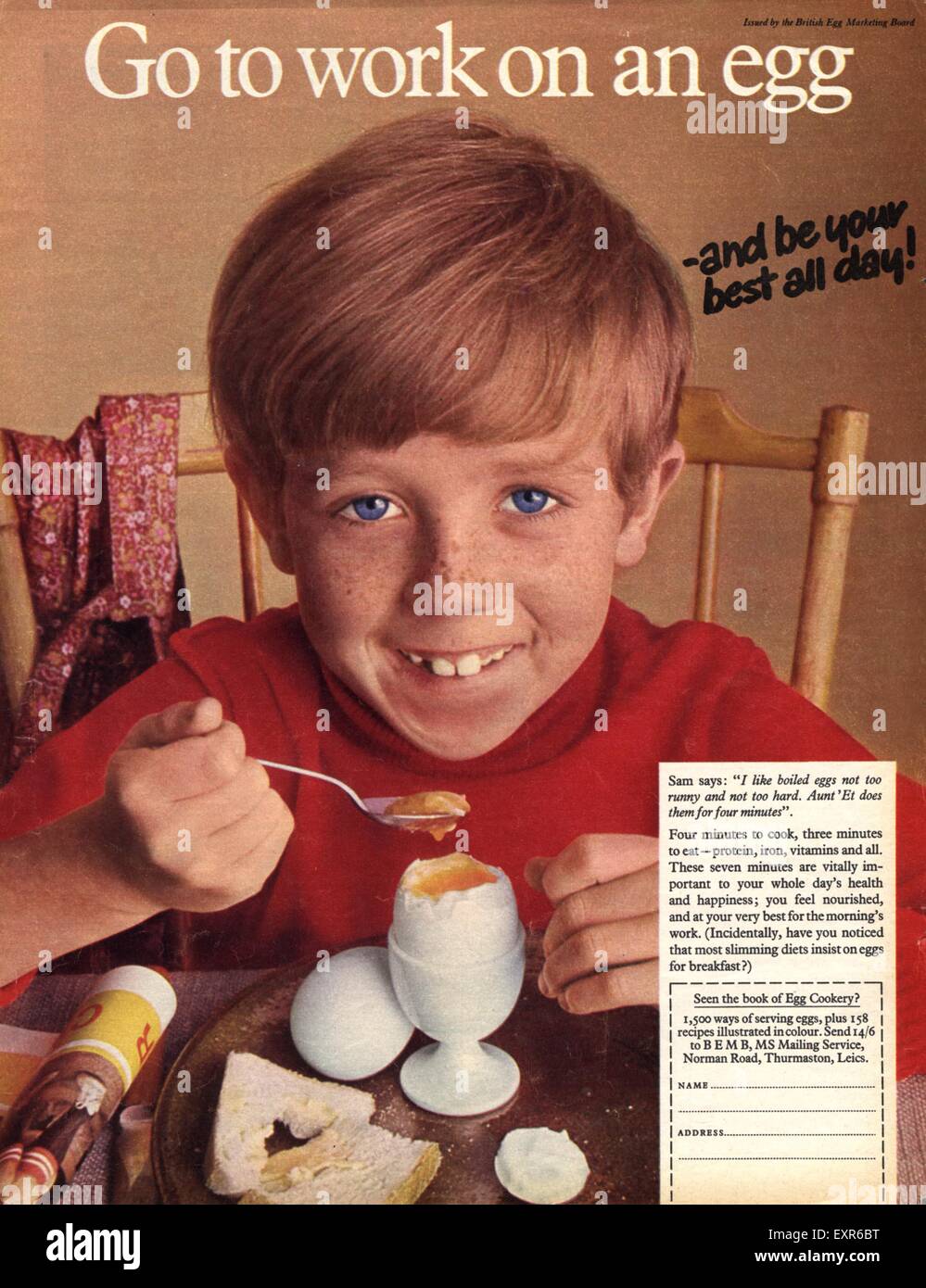 1960s UK British Egg Marketing Board Magazine Advert Stock Photo Alamy