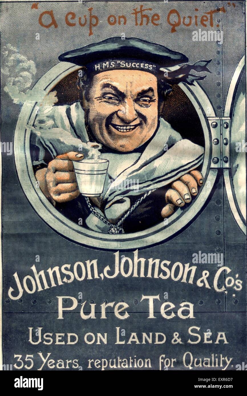1890s UK Johnson and Johnson Tea Magazine Advert Stock Photo Alamy